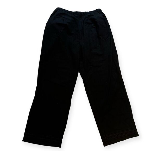 Oleg Cassini black linen capri pant size L - Picture 1 of 7
